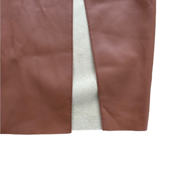 Forever 21 Faux Leather High Waisted Pencil Skirt Women’s SZ Large in Camel - Picture 3 of 9